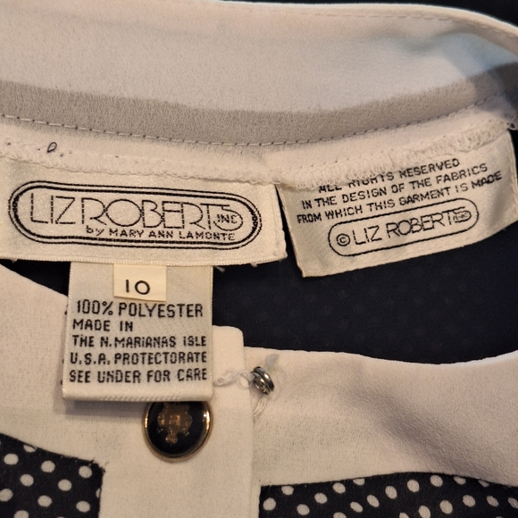 Vtg Liz Roberts Polkadot dress,  size 10 - Picture 4 of 6
